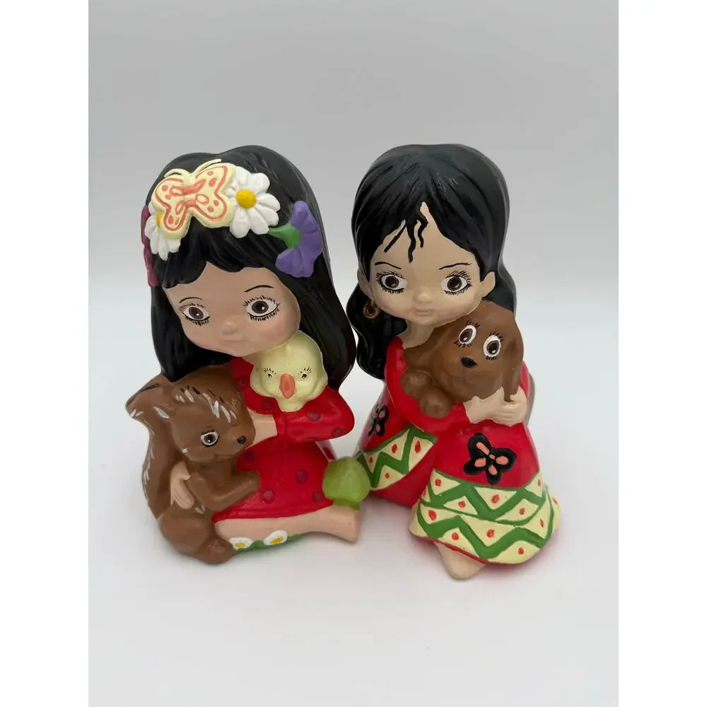 1982 Ceramic Hispanic Girl PAIR